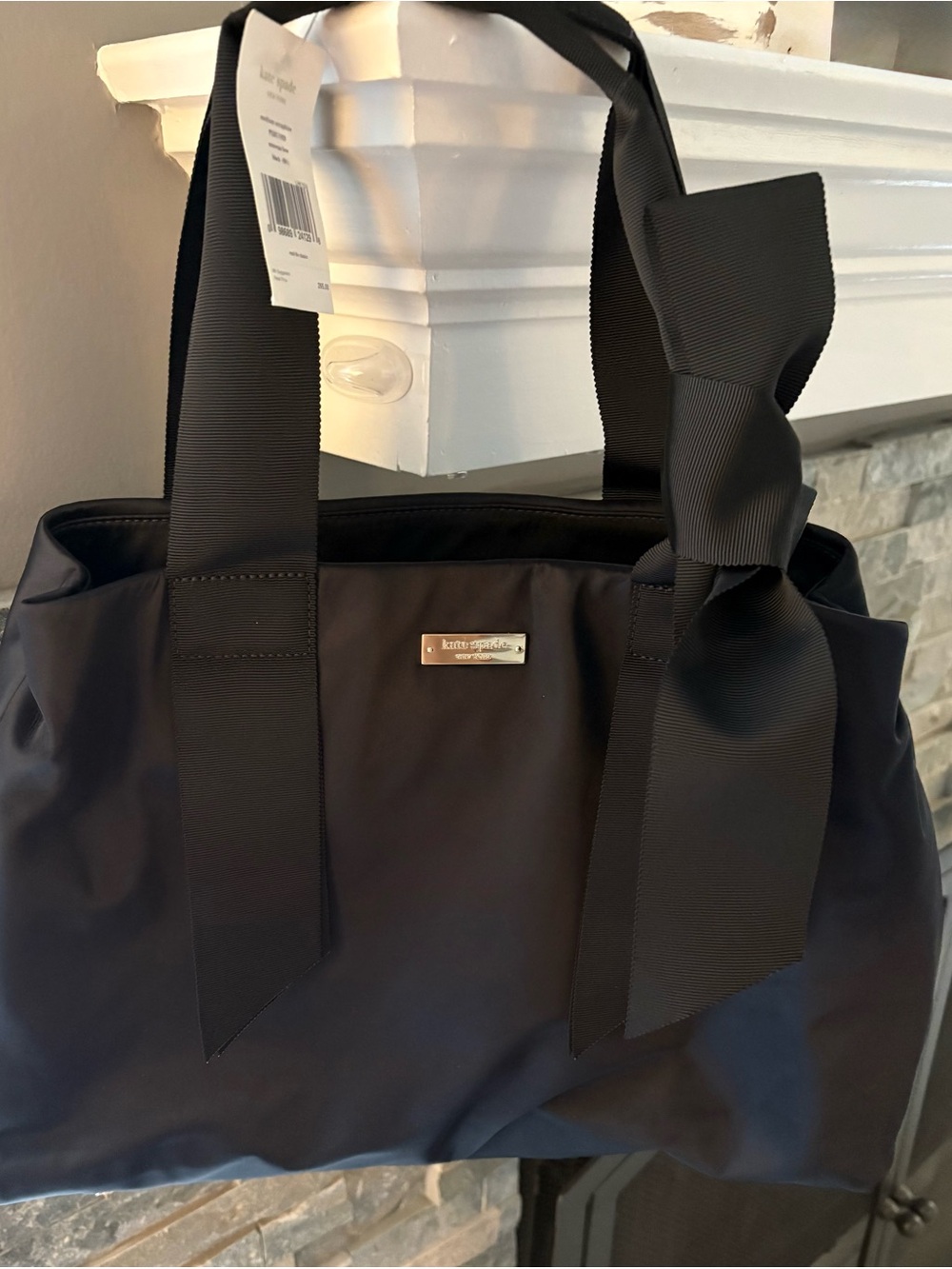 kate spade Black Nylon Nouveau Bow Seraphine Tote